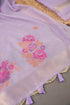 Cotton Bloom Lavender Muga Cotton Unstitched Suit Set